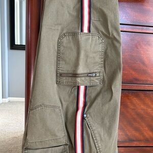 Athleta Women’s Khaki Cargo Pants with Red Stripe